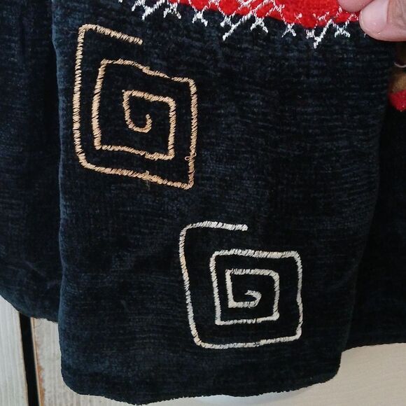 Vintage Allure Patchwork Button down jacket  red black  Sz M NWOT - Picture 4 of 6